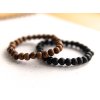 Dřevěný korálkový náramek - hnědý