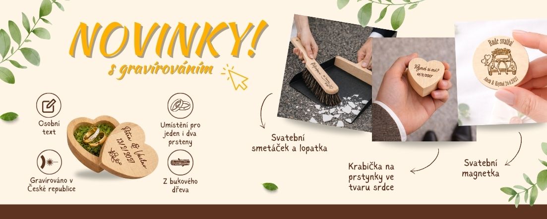Svatební novinky s gravírováním
