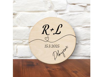 Děkovný podtácek kulatý/hranatý (iniciály)