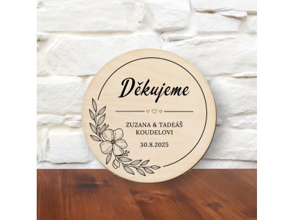 Děkovný podtácek kulatý/hranatý