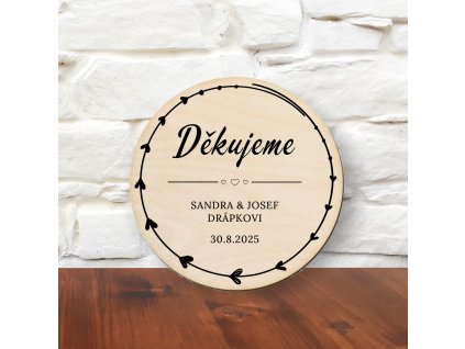 Děkovný podtácek kulatý/hranatý