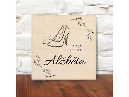 Svatební podtácek se jménem (střevíce)