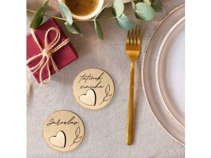 Svatební jmenovky se srdíčkem
