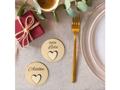 Svatební jmenovky se srdíčkem