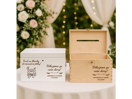 Svatební truhla na obálky - líbánky