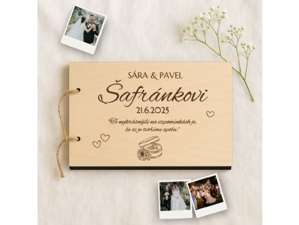 Dřevěné svatební fotoalbum - vzpomínky