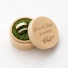 Dřevěná kulatá krabička na prstýnky - eukalyptus