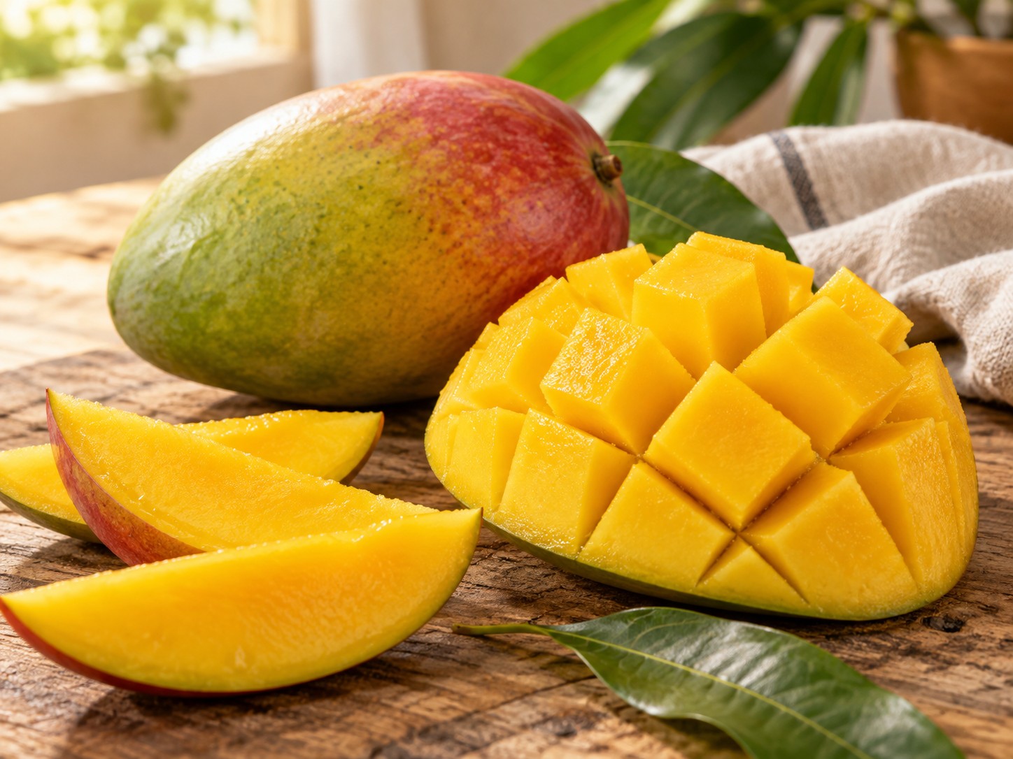 Zrelé mango so zlatožltou dužinou – ilustračný obrázok