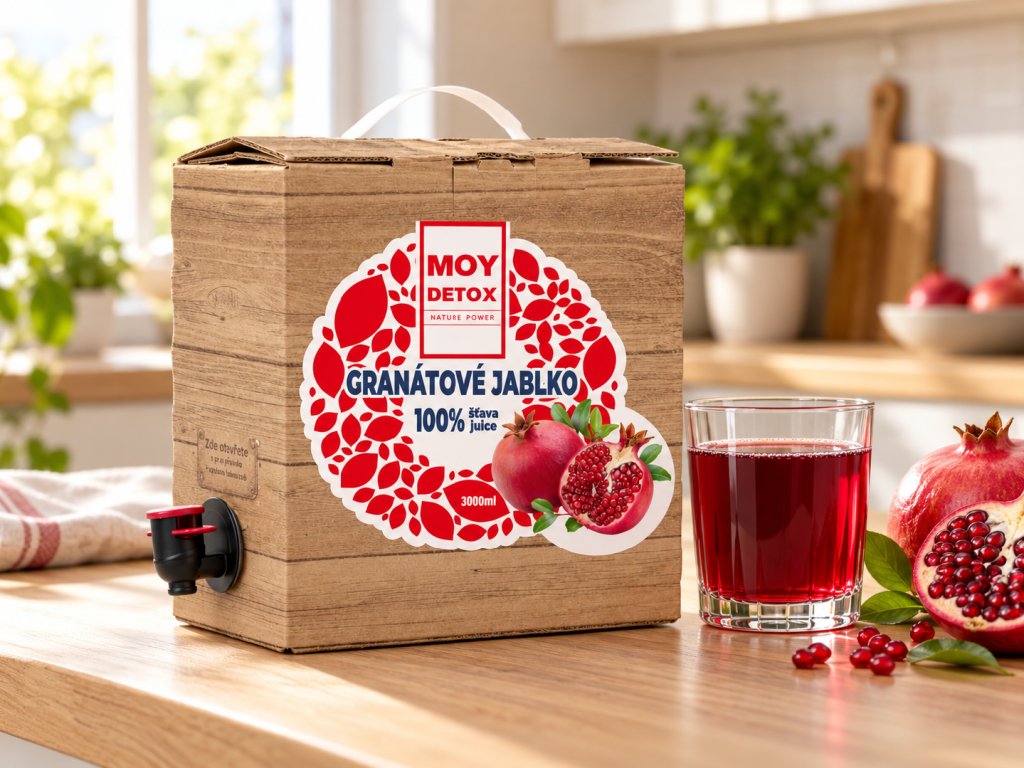 MOY Granátové jablko 100 % šťava 3 l Bag-in-Box