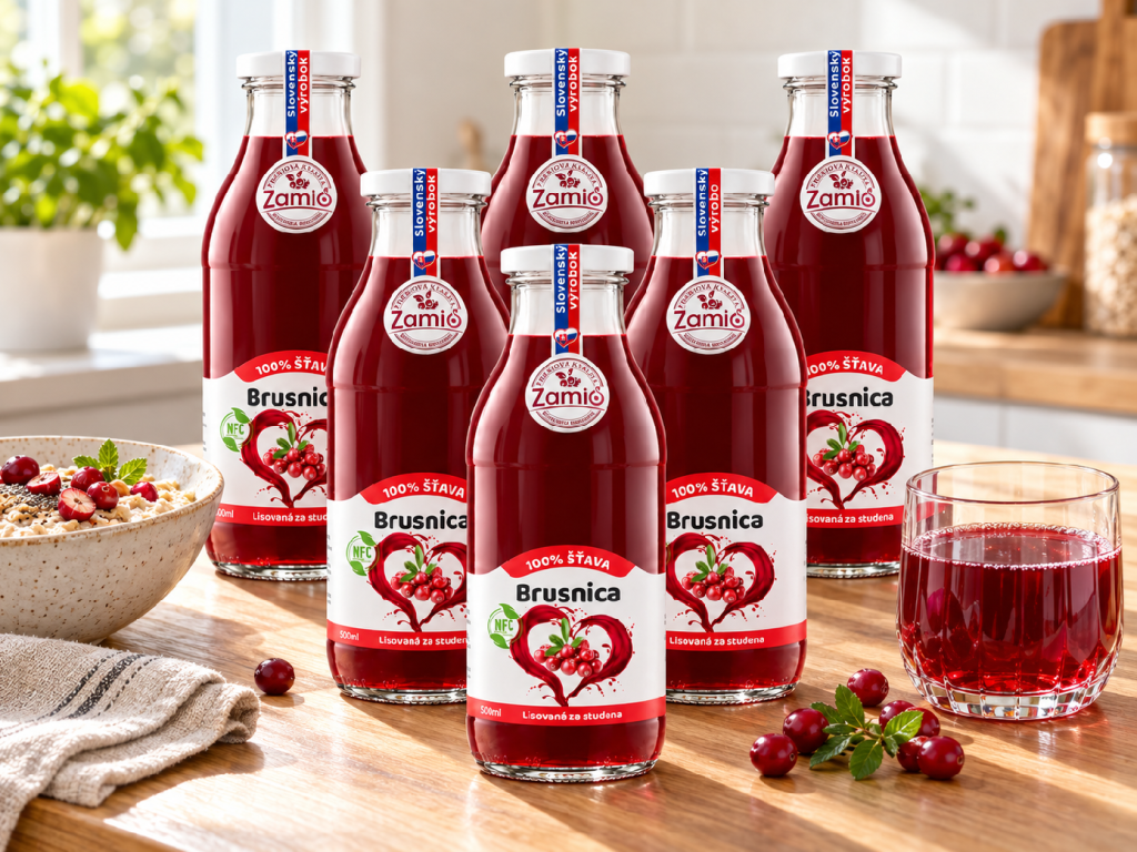 Šesť fliaš brusnicovej šťavy ZAMIO 500 ml