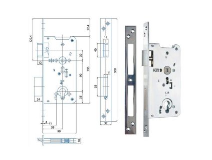 Zadlabací zámek zesílený Hobes K131 P-L