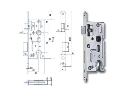 Zadlabací zámek Hobes K105 P-L
