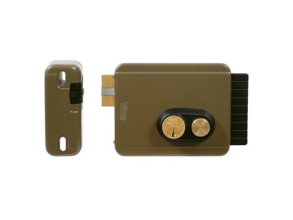 Elektrický zámek V05 s tlačítkem pravý - bronzový