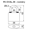 Zámek RV.Oval.38 - rozměry