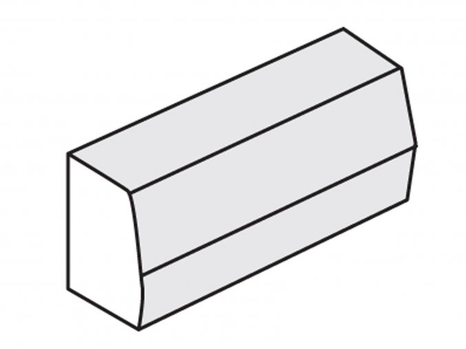 Obrubník silniční šedý (průměr 100x15x25/15 cm přechodový L+P)