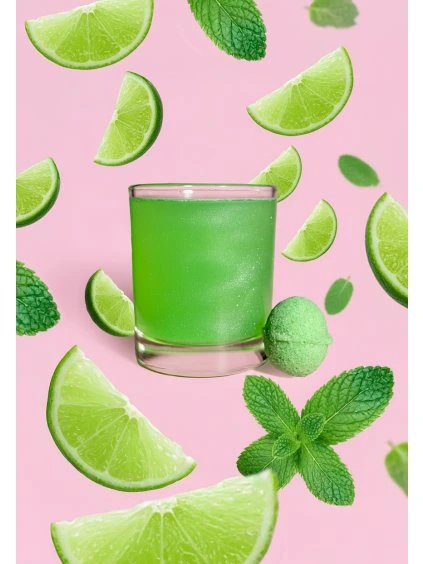 limetka mata se trpytkami sklo 4