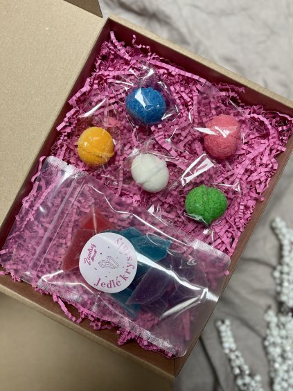 Darčeková sada pre deti - drinkové bomby, jedlé kryštály