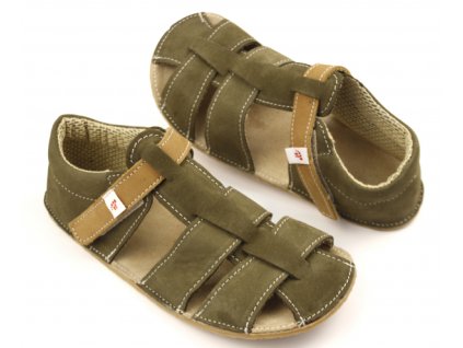 Ef barefoot sandálky Zelené Khaki