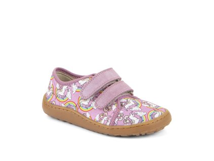 Tenisky Froddo barefoot canvas G1700440-12 white/pink Jednorožec