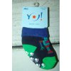 Ponožky YO! froté protiskluzové modrozelené robot vel. 19/20