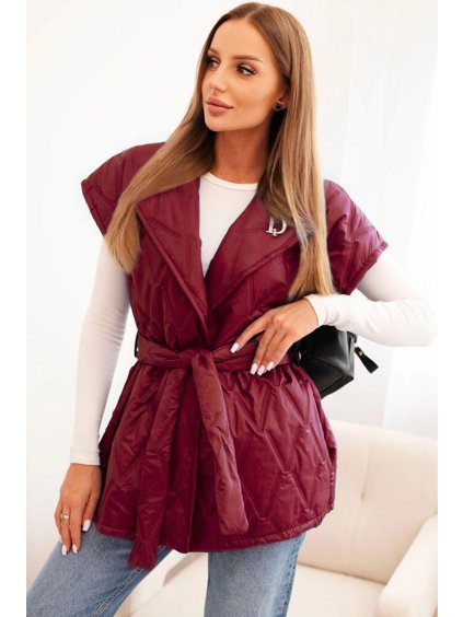 Bordová krátka prechodná vesta