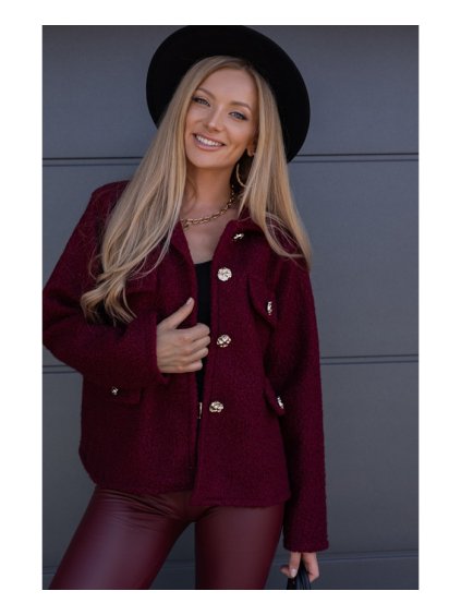 Bordový kabát MELANY