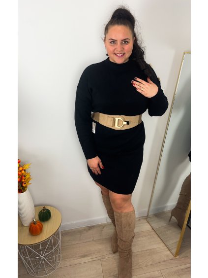 Úpletové čierne šaty