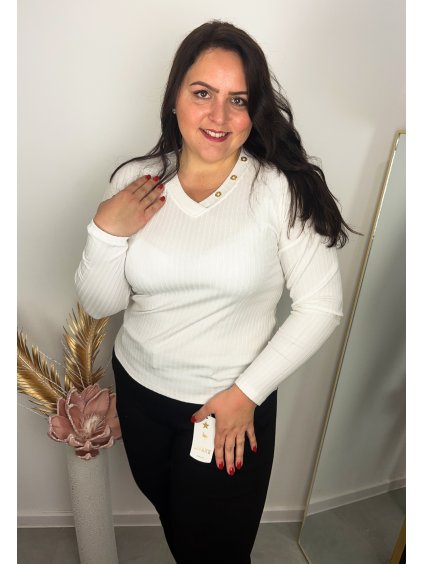 Bavlnené biele tričko SABRINA