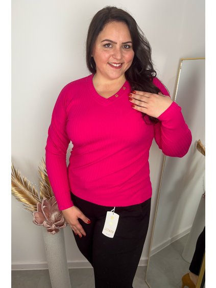 Bavlnené cyklamenové tričko SABRINA