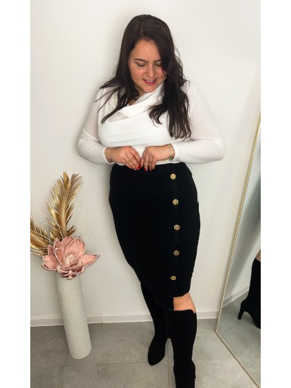 Čierna úpletová sukňa LEONA