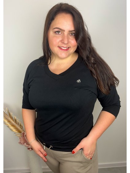 Čierne bavlnené tričko AVA