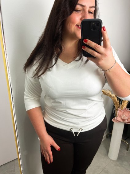 Biele bavlnené tričko AVA