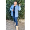 Bledomodrý zateplený kabát