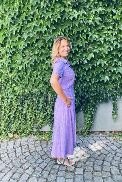 Košilové šaty RETRO - lila madeira