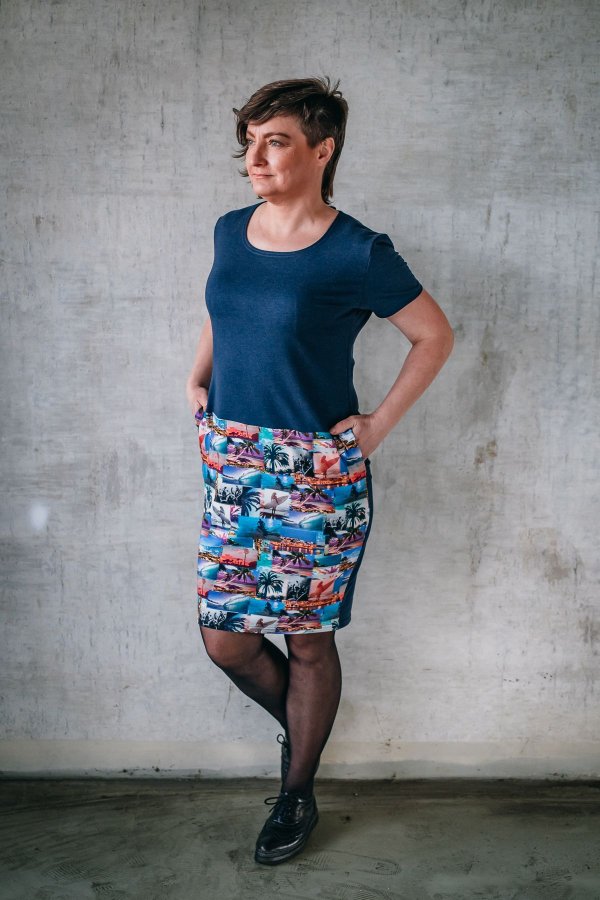 Stela originál - modrá a palmy vel.40