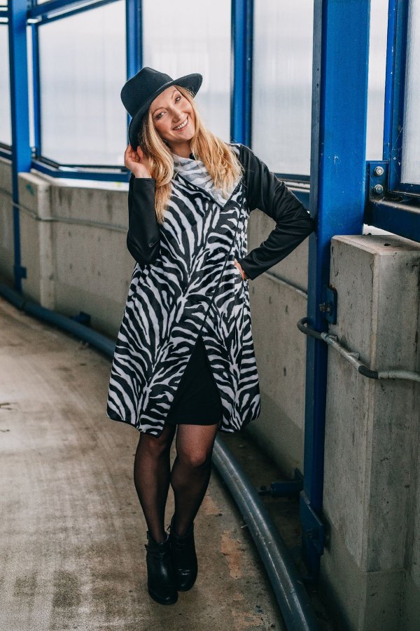 Kabát - kardigan - zebra