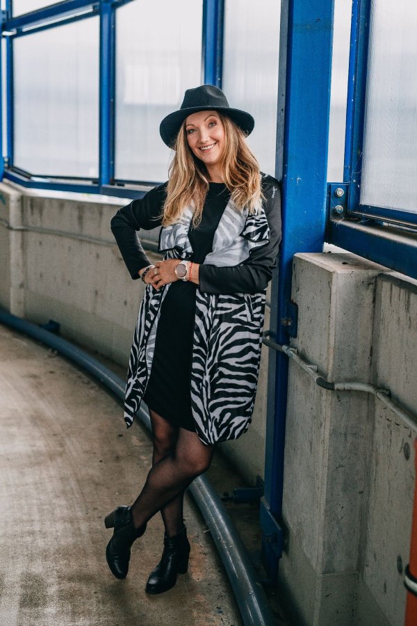 Kabát - kardigan - zebra