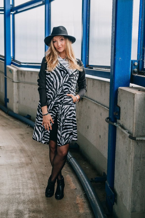 Kabát - kardigan - zebra