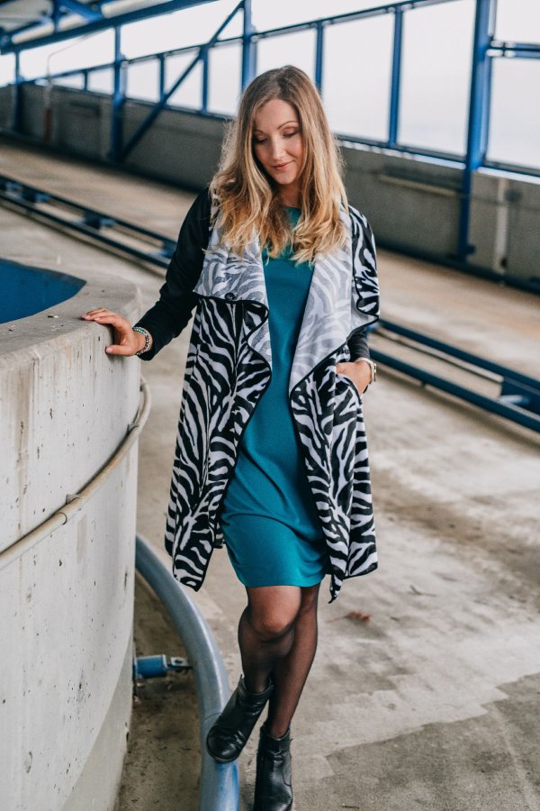 Kabát - kardigan - zebra