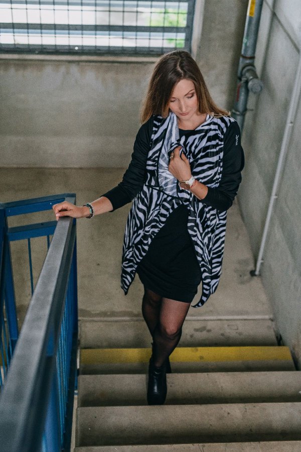 Kabát - kardigan - zebra