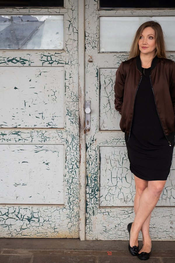 Bomber - saténový hnědý