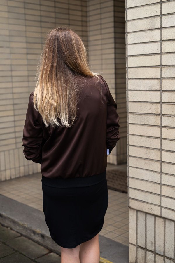 Bomber - saténový hnědý