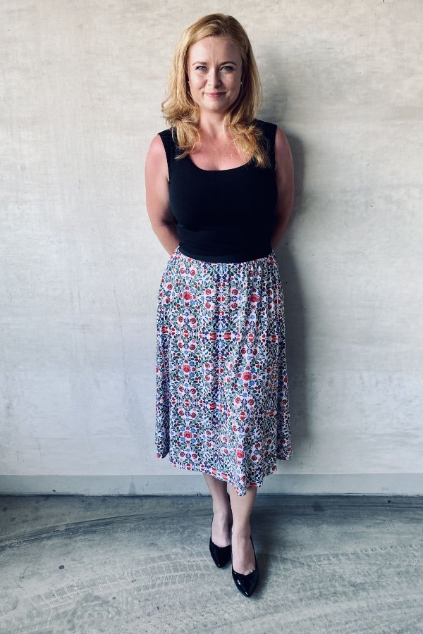 MIDI sukně -  folklór srdíčko Zannia