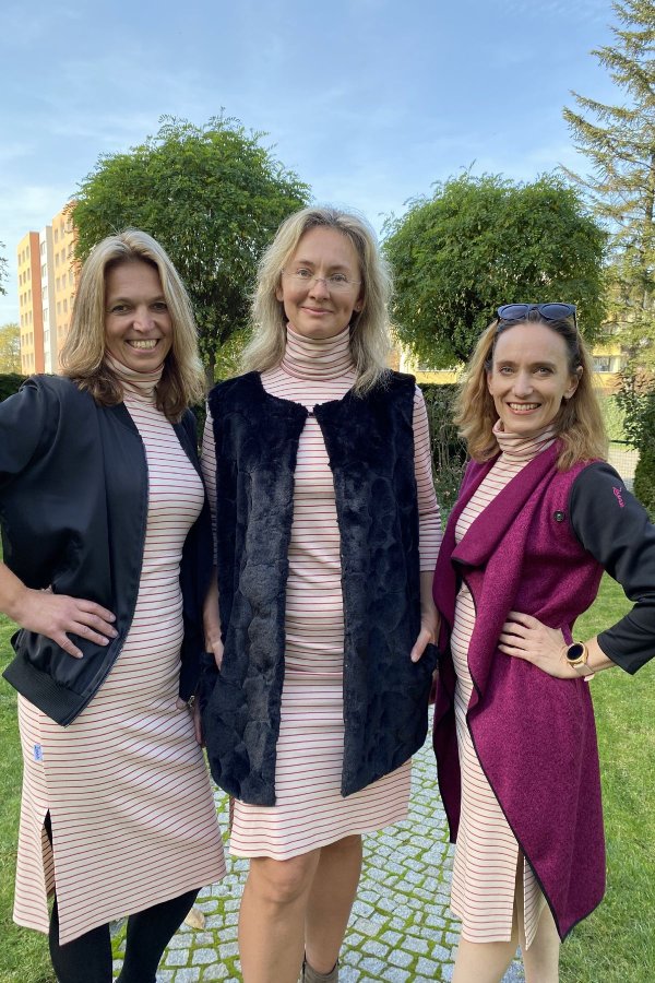 ADEL - pruhované - béžové s růžovým proužkem