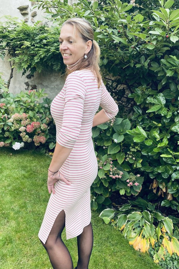 ADEL - pruhované - béžové s růžovým proužkem