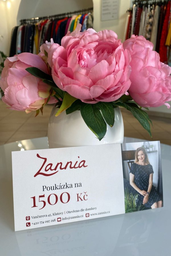 zannia poukazka 1500 Kc