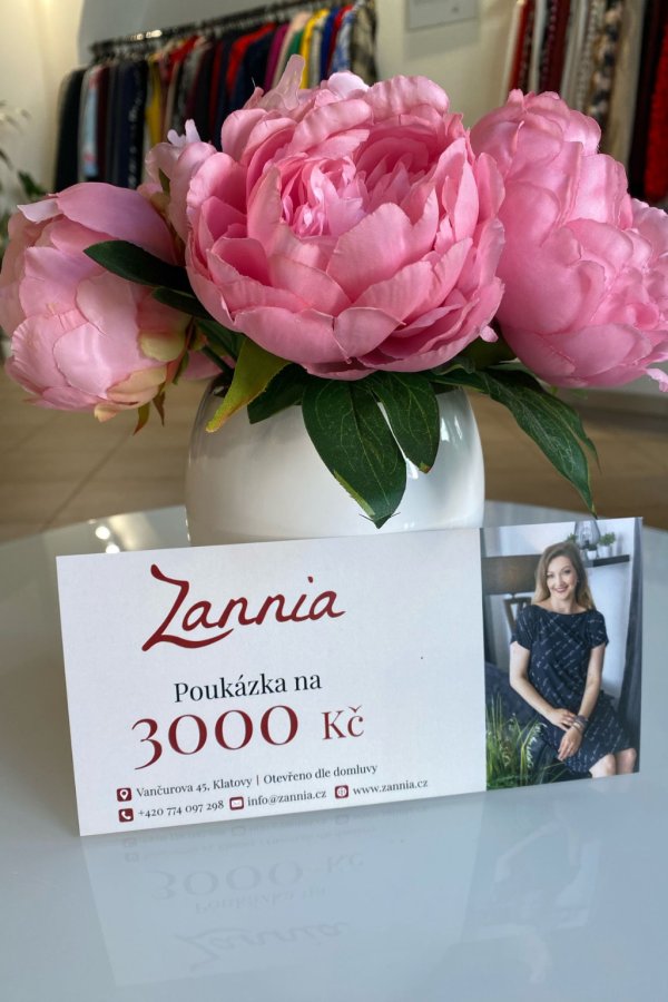 zannia poukazka 3000 Kc