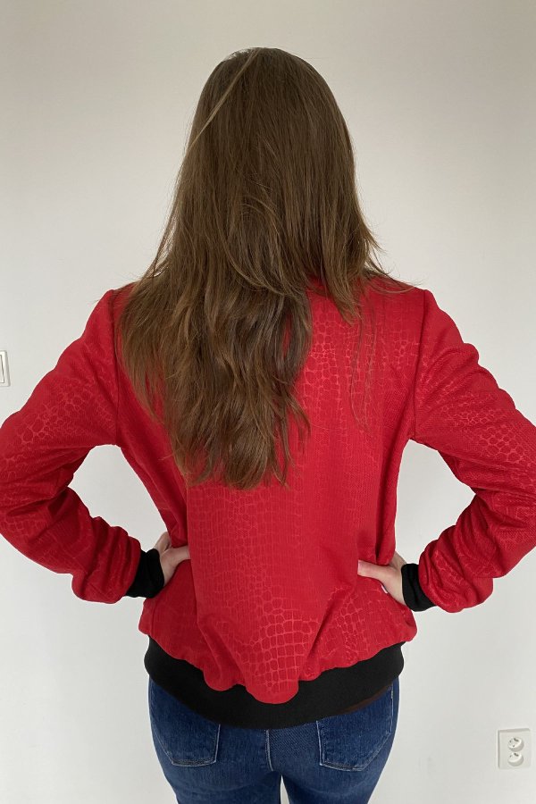 Bomber - červený - zvířecí vzor