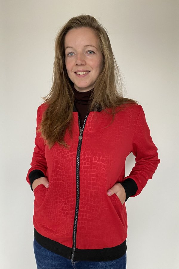 Bomber - červený - zvířecí vzor