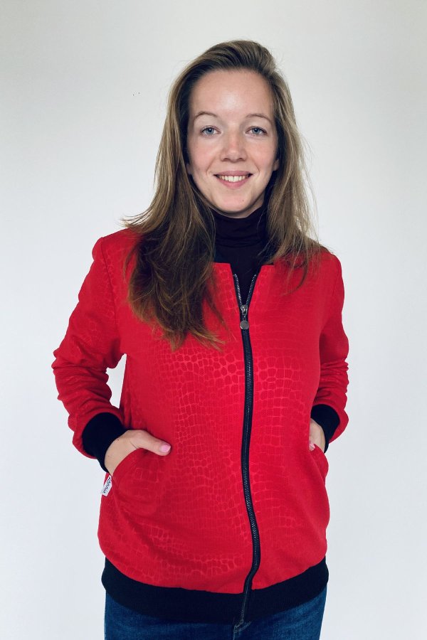 Bomber - červený - zvířecí vzor